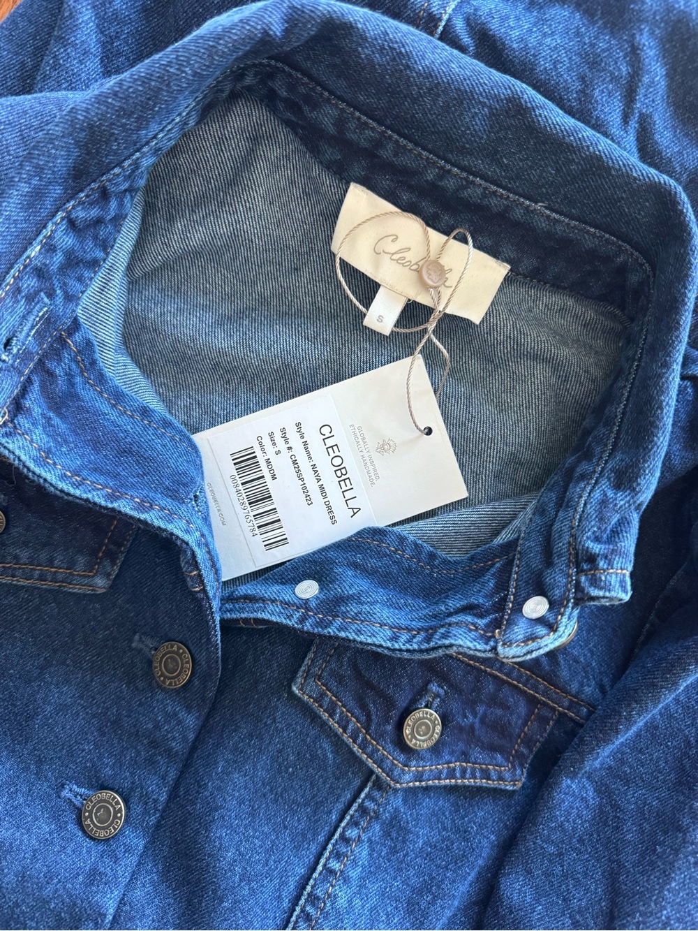 NWT Cleobella Nyla Denim Dress Small - Picture 3 of 4